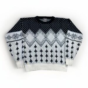 Vintage Campus Sweater Womens‎ L Acrylic Knit Crewneck Pullover 80s Fair Isle